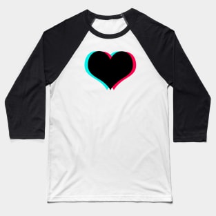 TikTok Heart Black Baseball T-Shirt